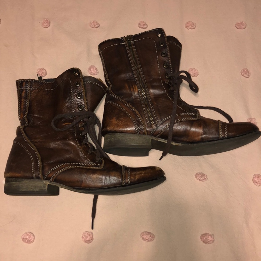 Steve Madden Brown Leather Boots Size 10